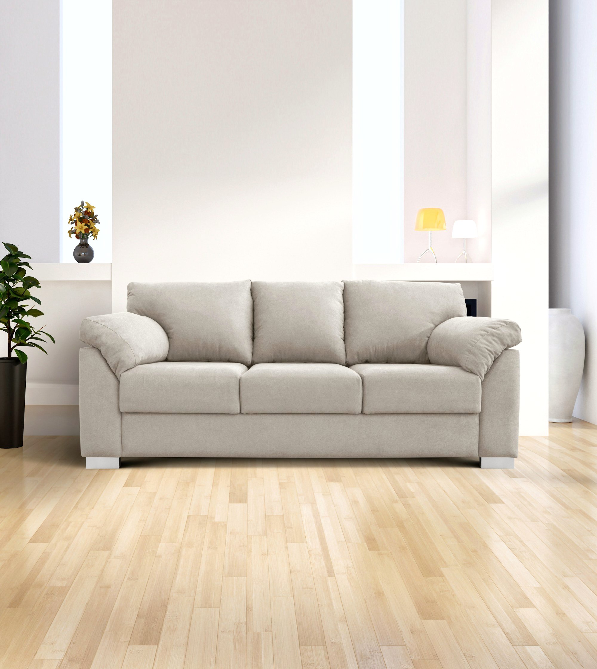 Living room in sandy beige and warm neutral tones
